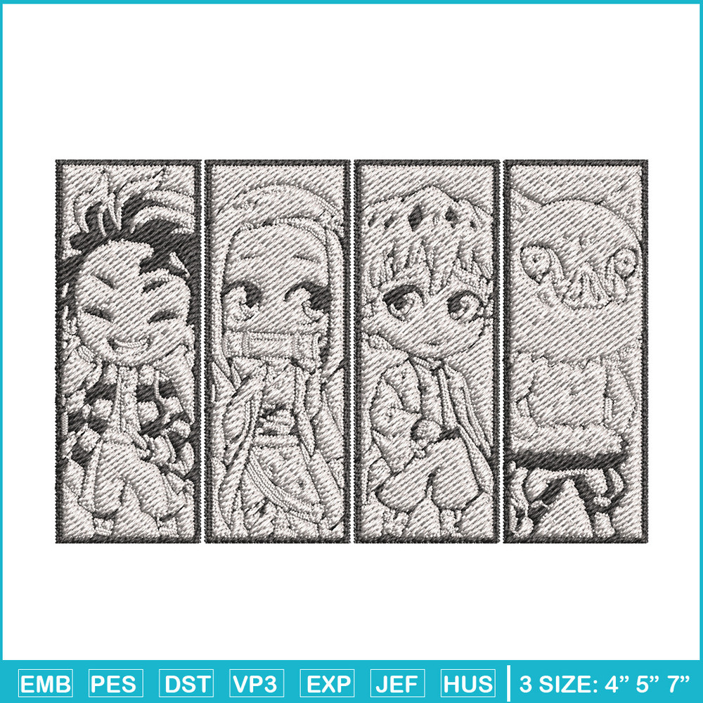 Friends poster embroidery design, Tanjiro embroidery, Embroidery shirt, Embroidery file, Anime design, Digital download.jpg