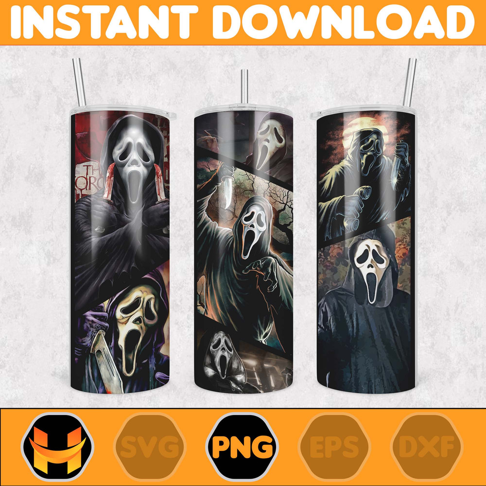 Horror Characters 20oz Skinny Straight & Tapered Designs, Horror Movie Tumbler Designs, Cartoon Character Tumbler Wrap PNG, Instant Download (1).jpg