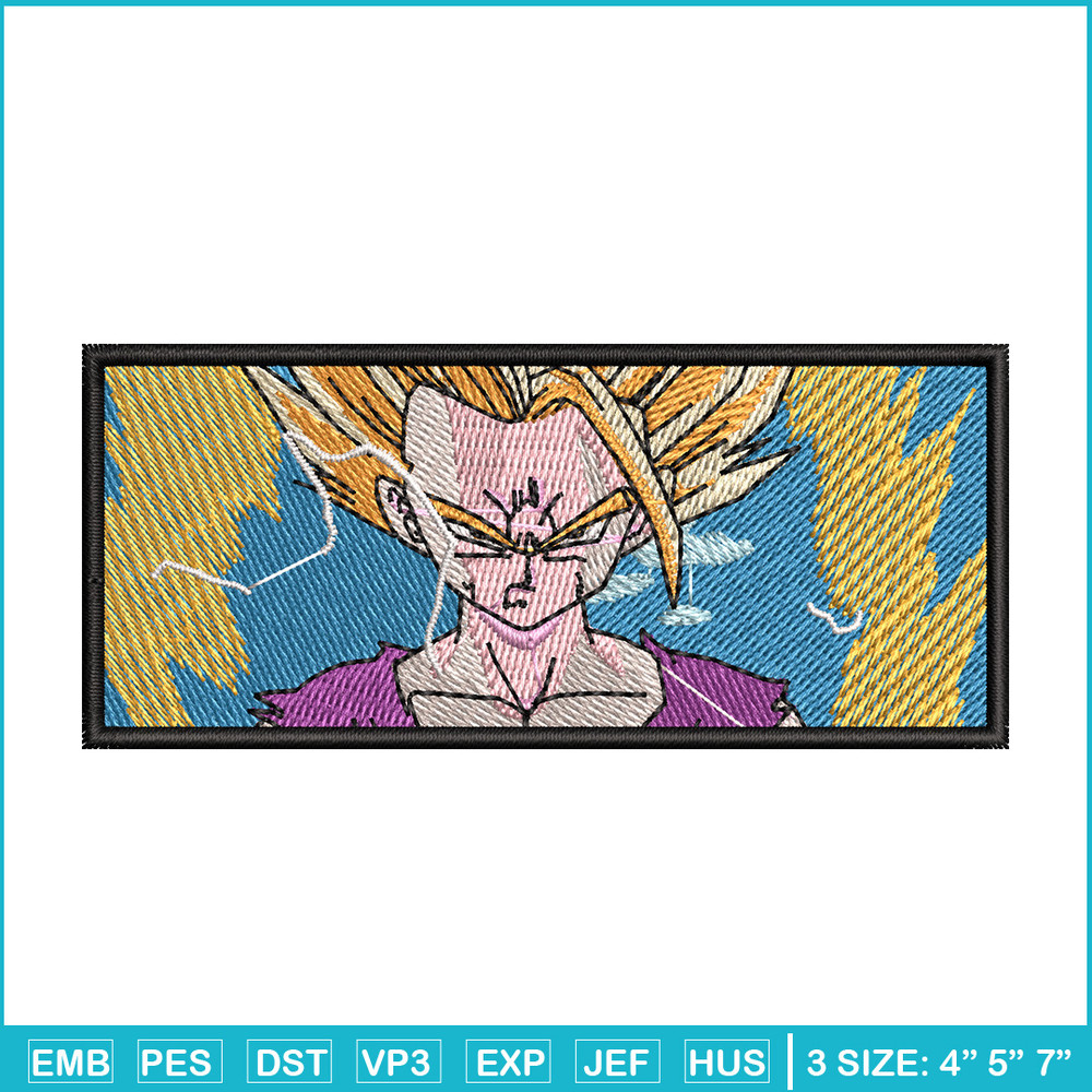 Gohan ssj embroidery design, Dragonball embroidery, Anime design, Embroidery shirt, Embroidery file,Digital download.jpg