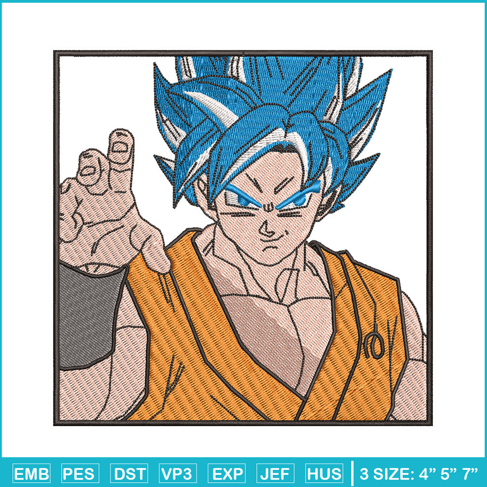 Goku blue embroidery design, Dragonball embroidery, Anime design, Embroidery shirt, Embroidery file,Digital download.jpg