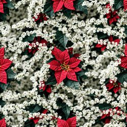 Poinsettia Christmas 42 Pattern Tileable Repeating Pattern