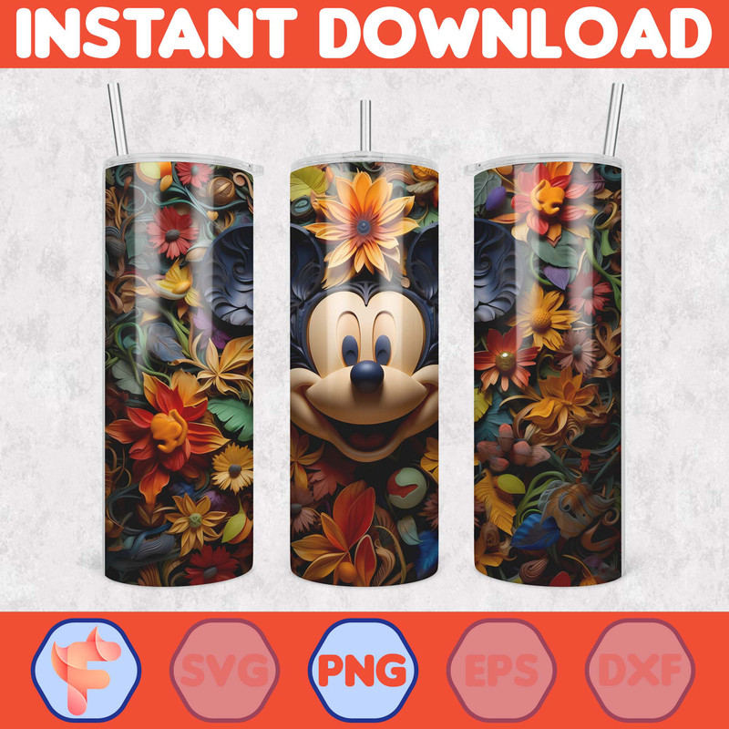 Cartoon And Super Hero Tumbler Wrap Png, 3D Tumbler Design Skinny Sublimation Digital Download (1).jpg