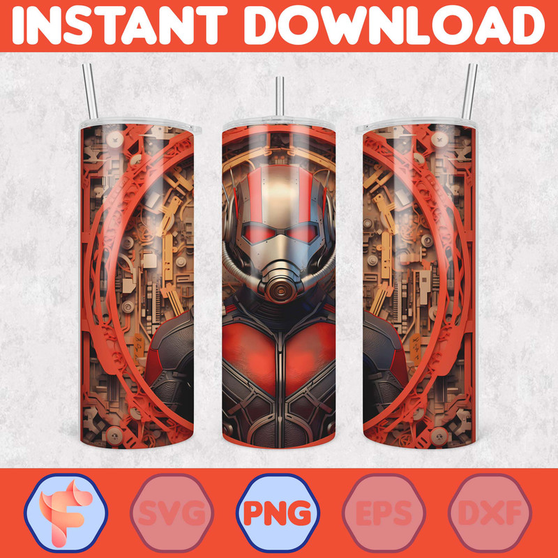 Cartoon And Super Hero Tumbler Wrap Png, 3D Tumbler Design Skinny Sublimation Digital Download (2).jpg