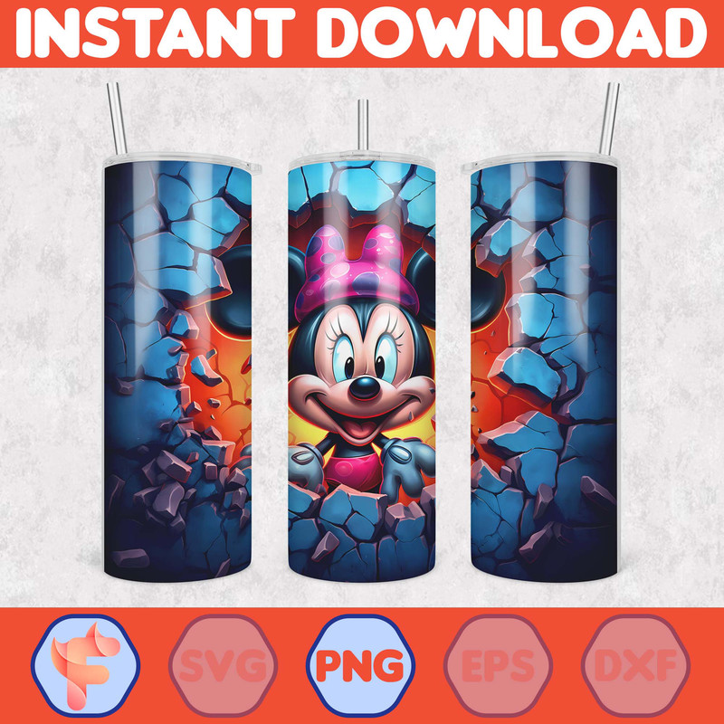 Cartoon And Super Hero Tumbler Wrap Png, 3D Tumbler Design Skinny Sublimation Digital Download (8).jpg
