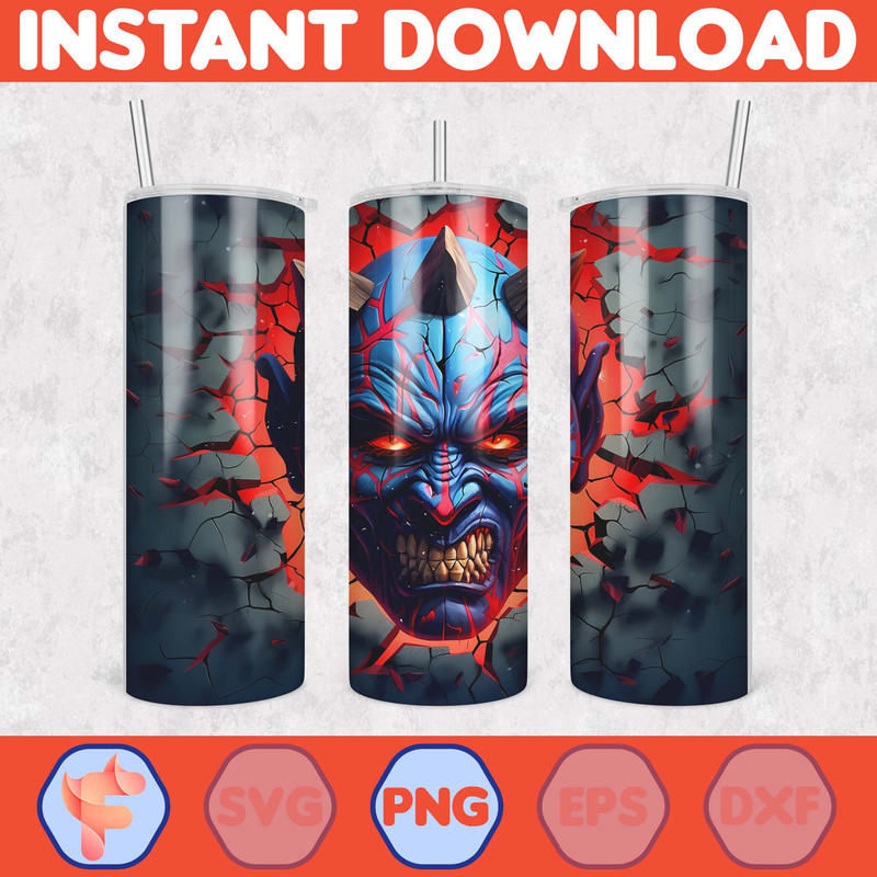 Cartoon And Super Hero Tumbler Wrap Png, 3D Tumbler Design Skinny Sublimation Digital Download (21).jpg