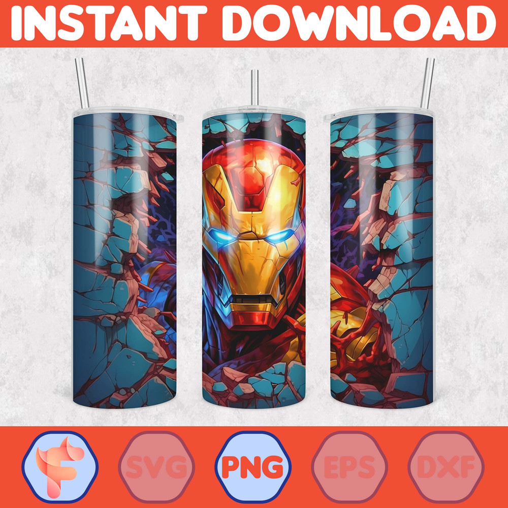 Cartoon And Super Hero Tumbler Wrap Png, 3D Tumbler Design Skinny Sublimation Digital Download (30).jpg