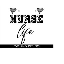 nurse life svg, half leopard nurse life svg, nurse sublimation designs, nursing designs, registered nurse, nurse leopard