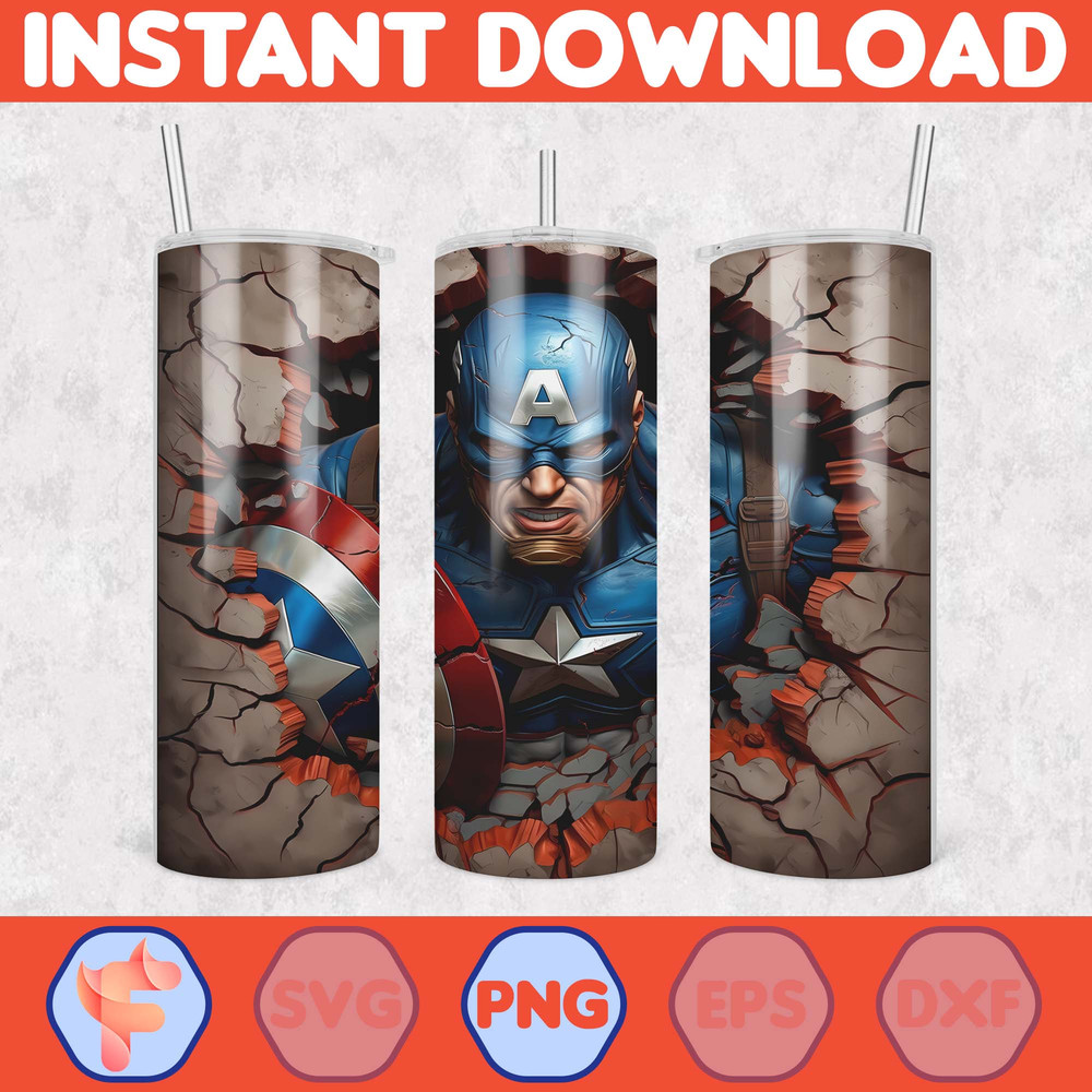 Cartoon And Super Hero Tumbler Wrap Png, 3D Tumbler Design Skinny Sublimation Digital Download (42).jpg