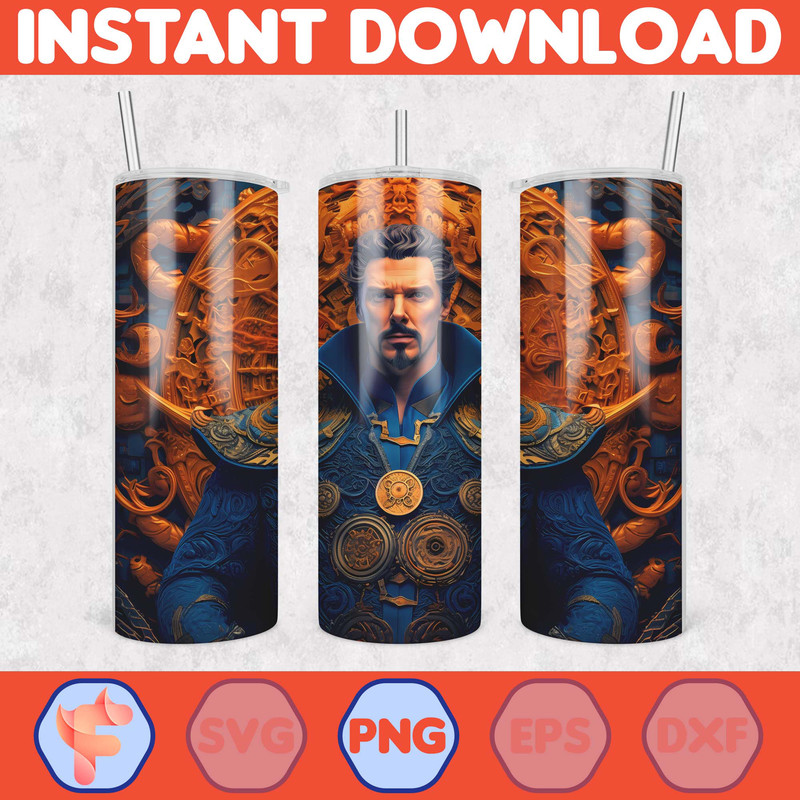 Cartoon And Super Hero Tumbler Wrap Png, 3D Tumbler Design Skinny Sublimation Digital Download (45).jpg