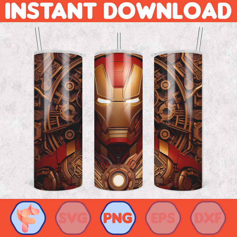 Cartoon And Super Hero Tumbler Wrap Png, 3D Tumbler Design Skinny Sublimation Digital Download (57).jpg