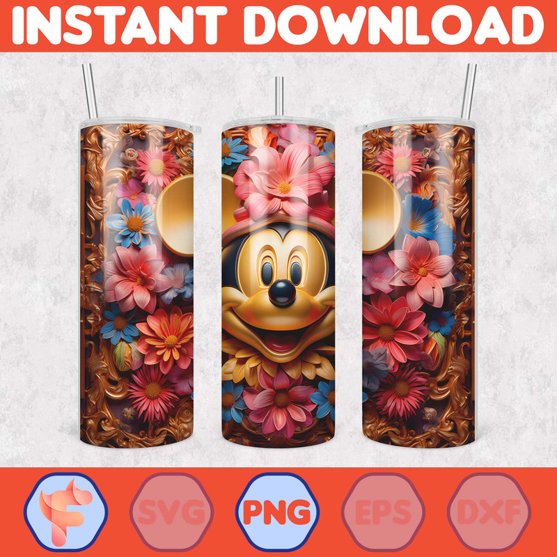 Cartoon And Super Hero Tumbler Wrap Png, 3D Tumbler Design Skinny Sublimation Digital Download (65).jpg