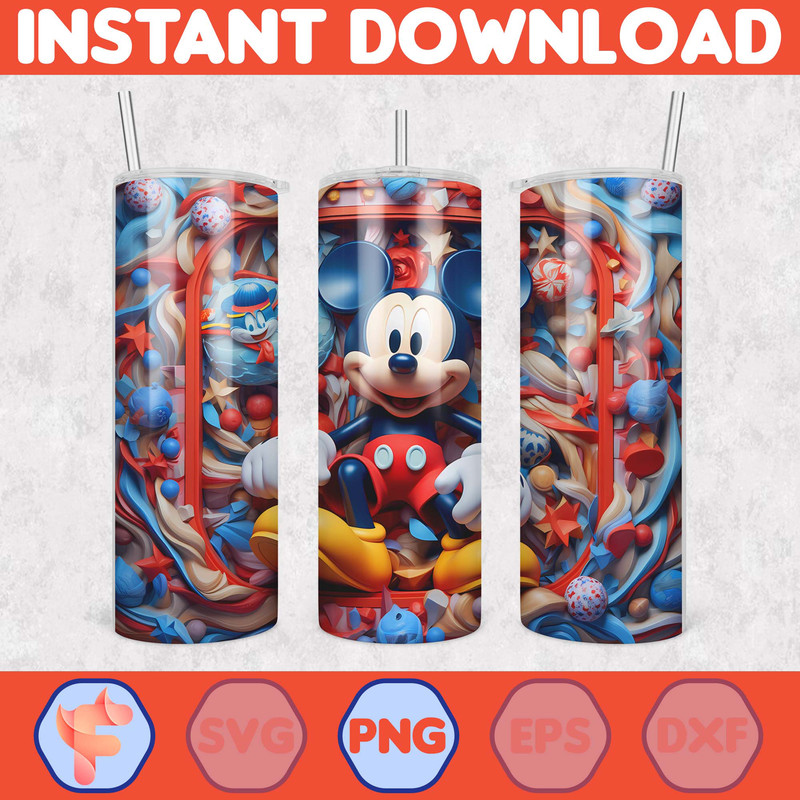 Cartoon And Super Hero Tumbler Wrap Png, 3D Tumbler Design Skinny Sublimation Digital Download (67).jpg