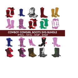 cowboy boots svg bundle, cowgirl boots svg, cowboy boots clipart, cowboy boots svg files for cricut, country hat svg, we