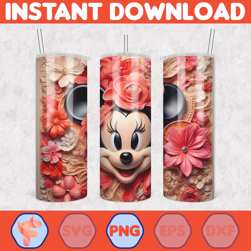 Cartoon And Super Hero Tumbler Wrap Png, 3D Tumbler Design Skinny Sublimation Digital Download (73).jpg