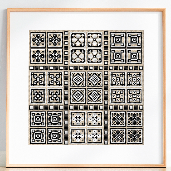 modern geometric embroidery pattern