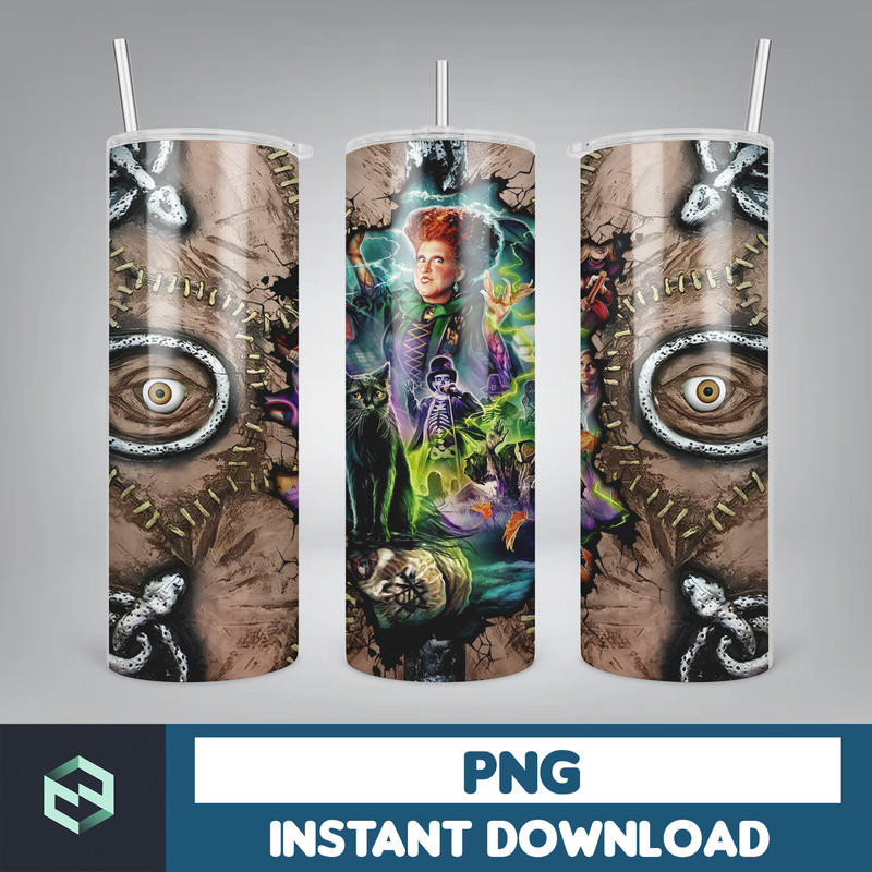 Witches 20oz Tumbler Desing Png Wrap, Halloween Movie Tumbler Straight Design, Straight Tumbler Design (6).jpg