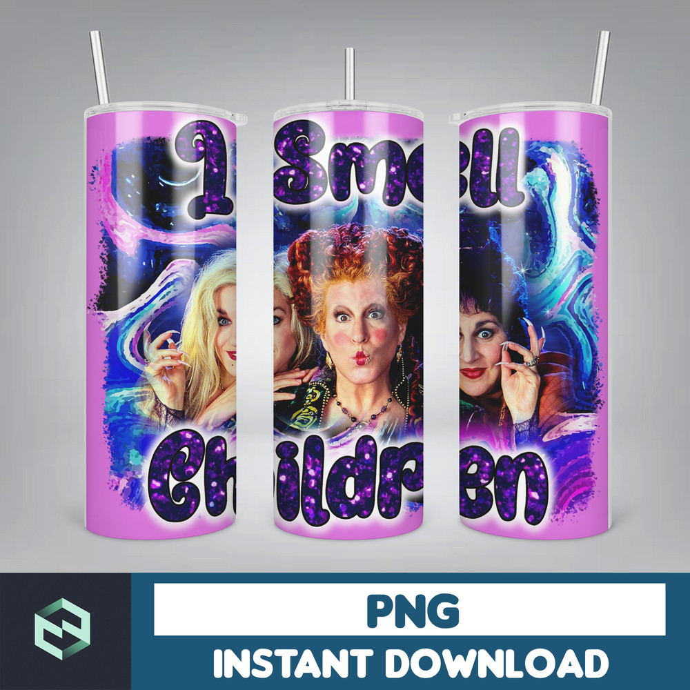 Witches 20oz Tumbler Desing Png Wrap, Halloween Movie Tumbler Straight Design, Straight Tumbler Design (9).jpg