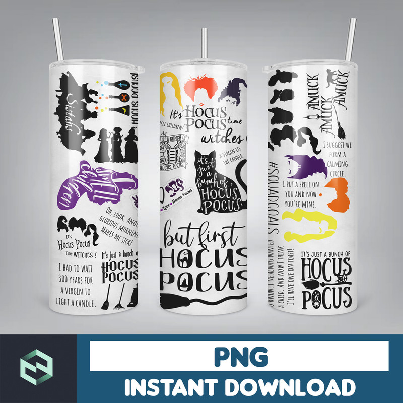 Witches 20oz Tumbler Desing Png Wrap, Halloween Movie Tumbler Straight Design, Straight Tumbler Design (11).jpg