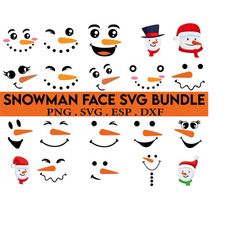 snowman svg, snowman faces svg, christmas svg, snowman girl svg, winter svg, snow svg, snowman faces bundle, snowman png