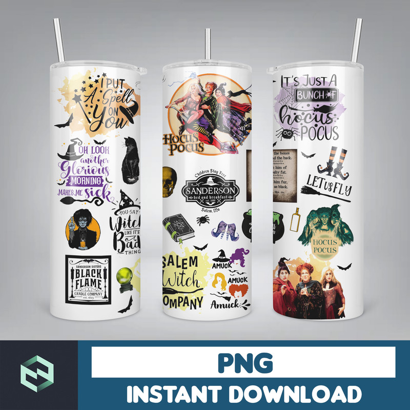 Witches 20oz Tumbler Desing Png Wrap, Halloween Movie Tumbler Straight Design, Straight Tumbler Design (34).jpg