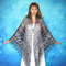 Big embroidered Orenburg Russian shawl, Hand knit cover up, Wool wrap, Handmade stole, Kerchief, Wedding shawl, Warm bridal cape, Big scarf, Gift for mom 2.JPG