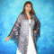 Big embroidered Orenburg Russian shawl, Hand knit cover up, Wool wrap, Handmade stole, Kerchief, Wedding shawl, Warm bridal cape, Big scarf, Gift for wife 2.JPG