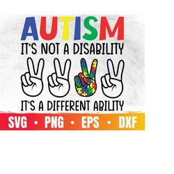 autism it's not a disability is a special ability svg | autistic mom | autism puzzle svg file for cricut | commercial us