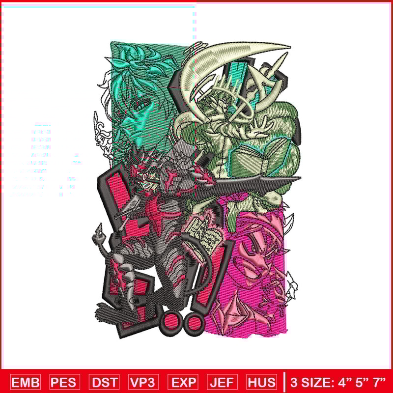 Asta form embroidery design, Black clover embroidery, Anime design, Embroidery shirt, Embroidery file, Digital download.jpg