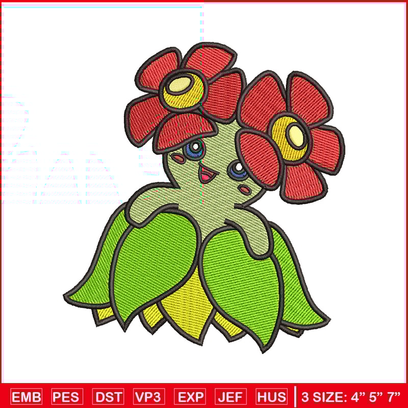 Bellossom embroidery design, Bellossom embroidery, Anime design, Embroidery shirt, Embroidery file, Digital download.jpg