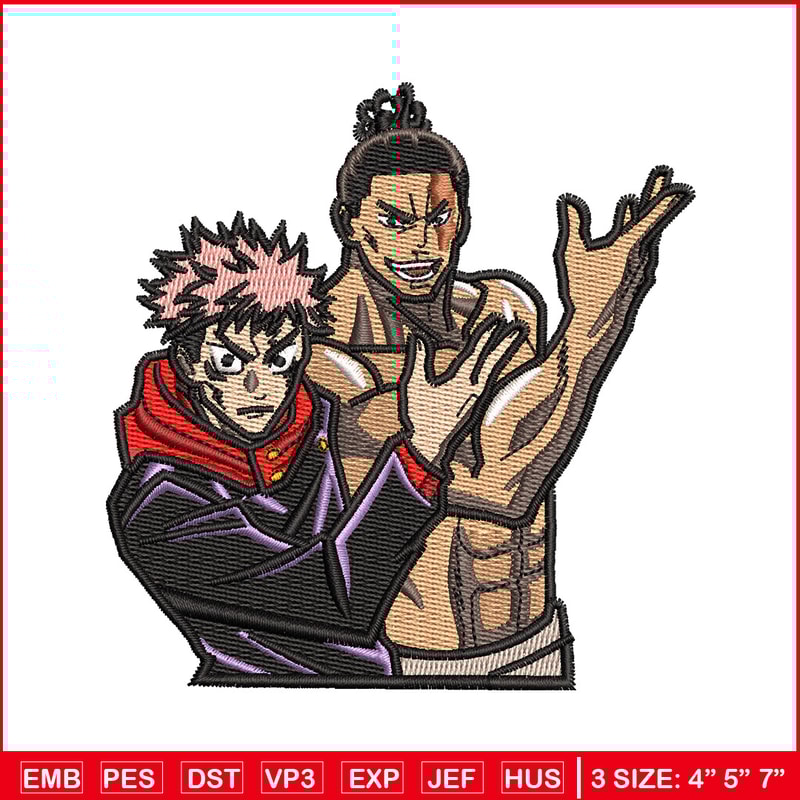 Best friends embroidery design, Jujutsu embroidery, Anime design, Embroidery shirt, Embroidery file, Digital download.jpg