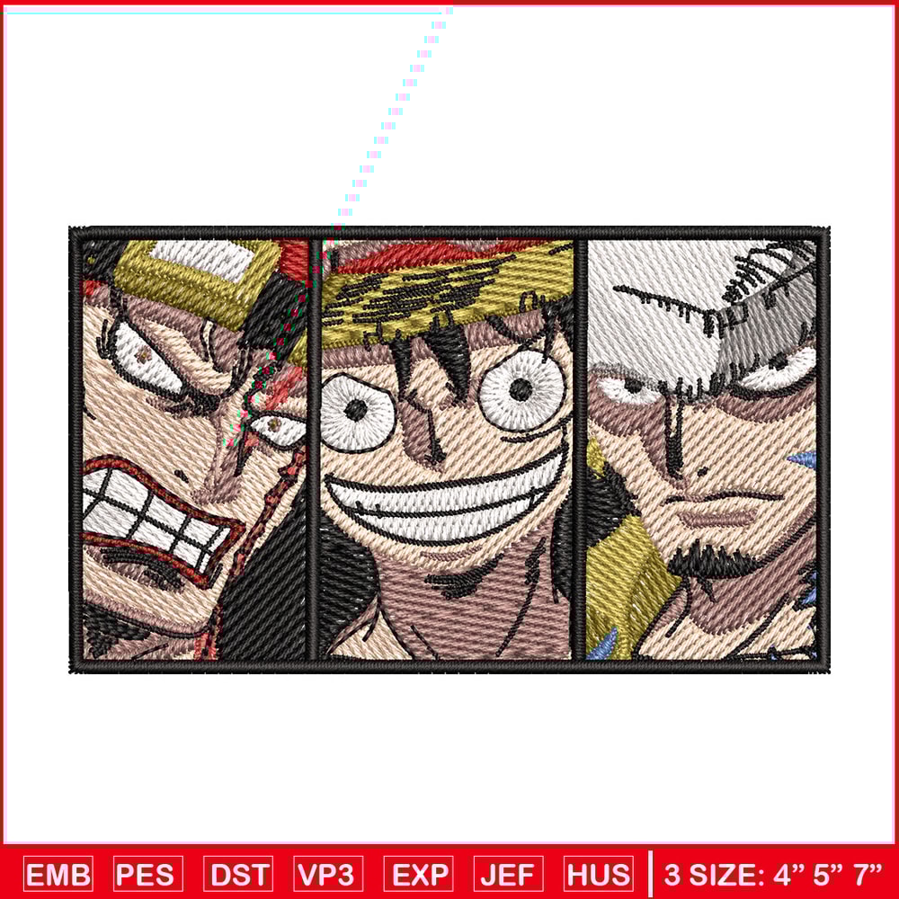 Big 3 priate embroidery design, One piece embroidery, Anime design, Embroidery shirt, Embroidery file,Digital download.jpg