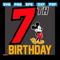 mickey 7th birthday svg, birthday svg, 7th birthday svg, 7 years old svg, mickey svg, mickey birthday svg, 7 years old g