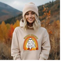 spooky season hoodie, cute ghost hoodie, retro halloween hoodie, fall leaves hoodie, halloween gift, halloween party, ha