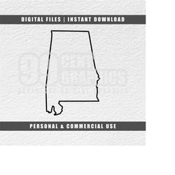 Alabama Svg, United States Svg, State Outline Svg, Cricut Svg, Engraving File Svg, Cut File Svg, Instant Download