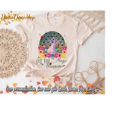 let the magic blossom disney epcot flower and garden festival shirt, disney world disneyland trip, floral epcot shirt, m