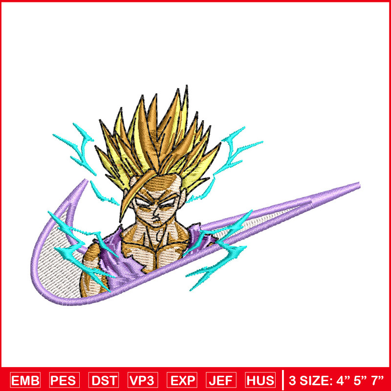 Gohan nike embroidery design, Dragonball embroidery, Nike design, Embroidery shirt, Embroidery file, Digital download.jpg
