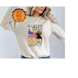Making A Hero Sweatshirt, America Flag Sweater, Womens 4th of July Sweater, Retro America Sweater, Fourth of July Sweate