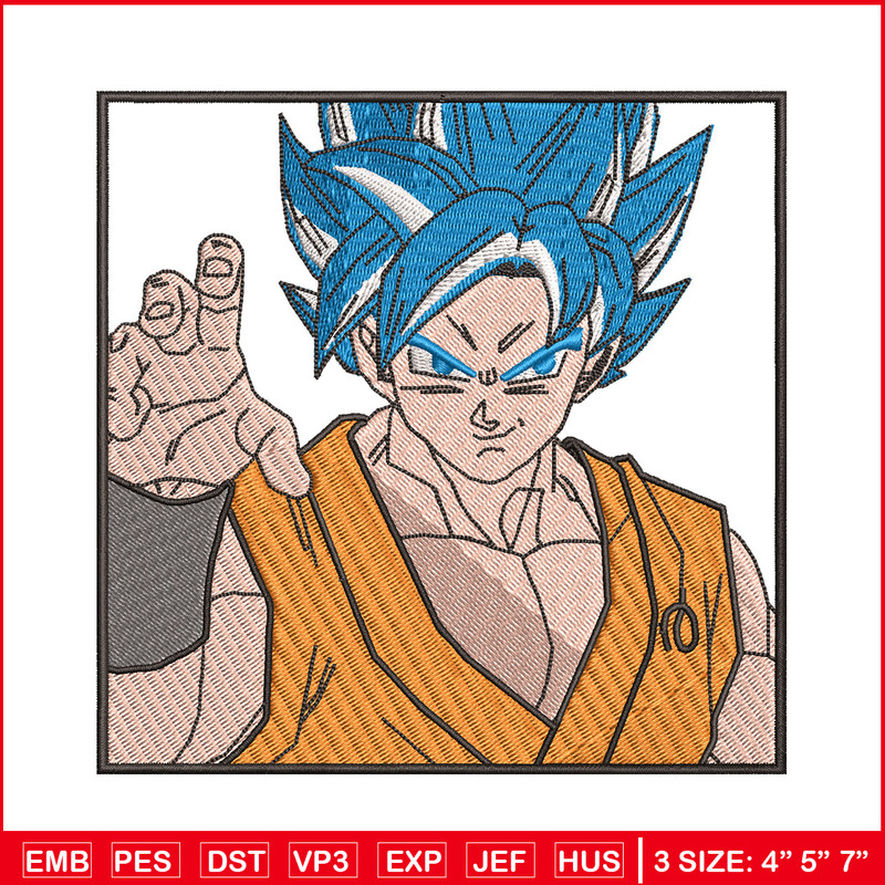 Goku blue embroidery design, Dragonball embroidery, Anime design, Embroidery shirt, Embroidery file,Digital download.jpg