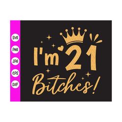 i'm 21 bitches svg,my 21st birthday svg,birthday party svg,21 years old svg,21st birthday gift for her svg,instant downl