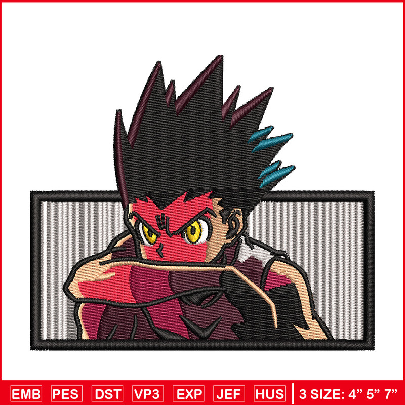 Gon rectangle embroidery design, Hxh embroidery, Anime design, Embroidery shirt, Embroidery file, Digital download.jpg
