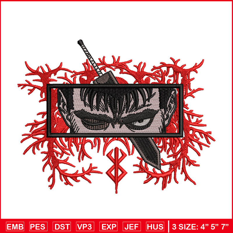 Guts eyes embroidery design, Berserk embroidery, Anime design, Embroidery shirt, Embroidery file, Digital download.jpg