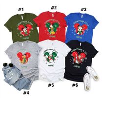 disney christmas shirt, disney custom name shirt, ready to press dtf print, disney christmas family shirt, christmas dis
