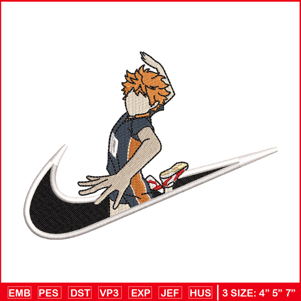 Hinata nike embroidery design, Haikyuu embroidery, Nike design, Embroidery shirt, Embroidery file, Digital download.jpg