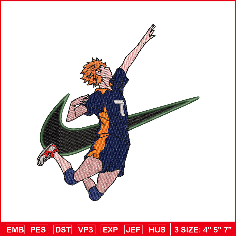 Hinata x nike embroidery design, Haikyuu embroidery, Nike design, Embroidery shirt, Embroidery file, Digital download.jpg