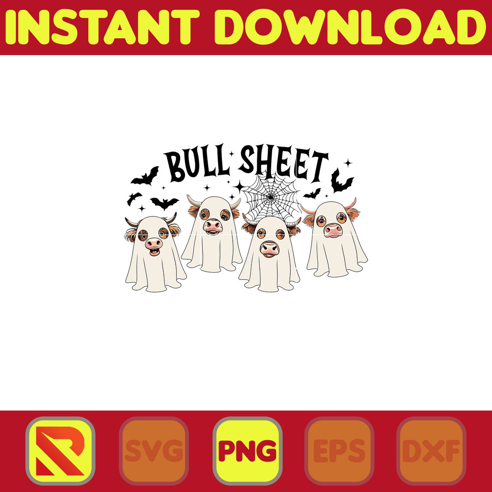 Bull Sheet PNG, Halloween Png, Bull Png, Ghost Cows Png, Funny Cow Png, Fall Png, Cow Lover Png, Spooky Season Png (3).jpg