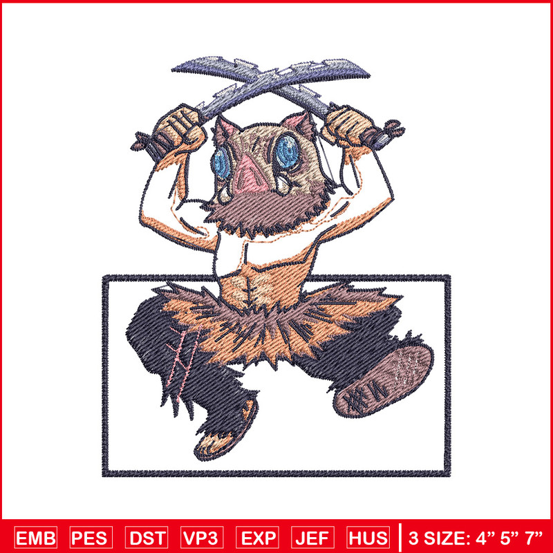 Inosuke funny embroidery design, Inosuke embroidery, Embroidery shirt, Embroidery file, Anime design, Digital download.jpg