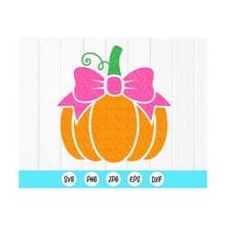 cute pumpkin with bow svg, bow pumpkin svg, girl halloween gift svg, kids pumpkin svg, cute halloween svg, instant downl