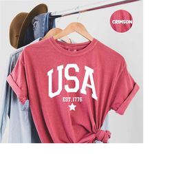 comfort colors usa est 1776 tee, usa flag shirt, 4th of july shirt, big usa tshirt, usa comfort colors shirt, usa comfor