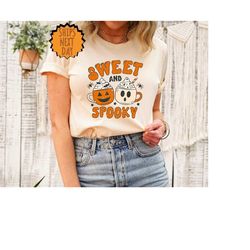 sweet and spooky shirt, halloween gift shirt, spooky shirt, halloween shirt, coffee lover shirt, witch shirt,halloween c