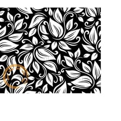 flower pattern 2, flower pattern svg, leaf pattern svg, seamless pattern svg, damask dxf, tooled leather png